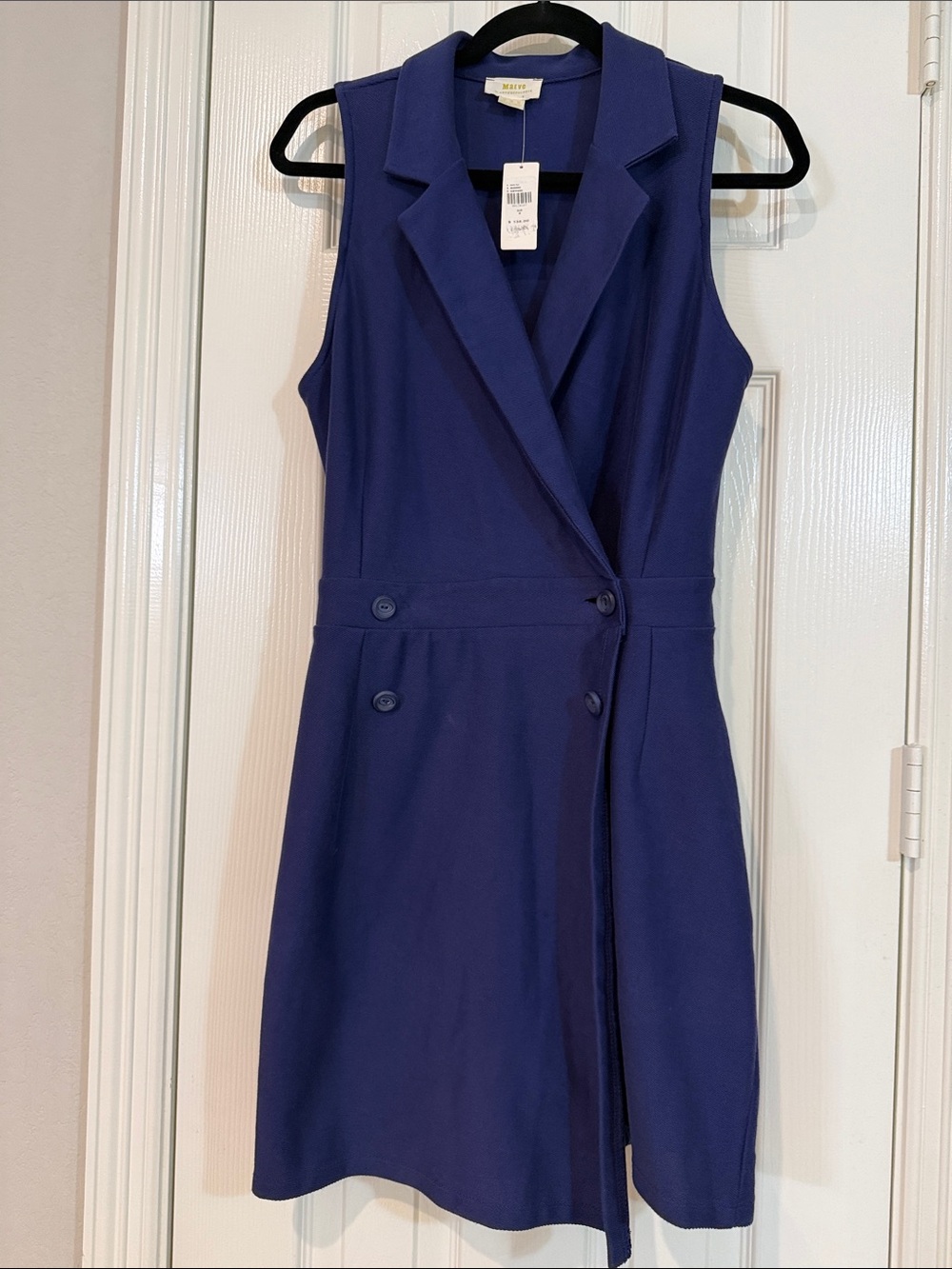 Anthropologie Sleeveless Navy Wrap Mini Dress romper